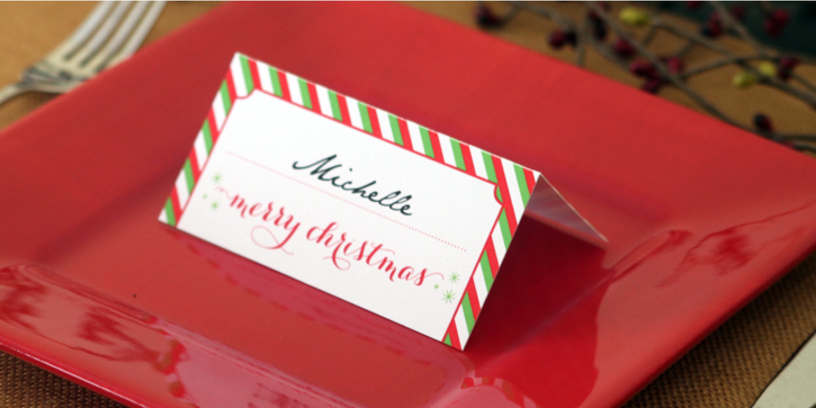 Holiday Place Card Diy Printable - Free Printable Christmas Table Place Cards Template