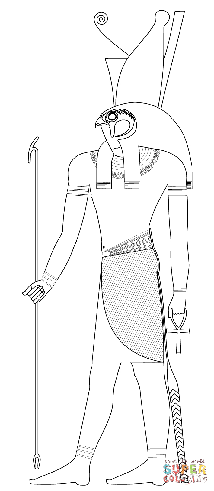 Horus, Ancient Egyptian God Coloring Page | Free Printable Coloring - Free Printable Sarcophagus