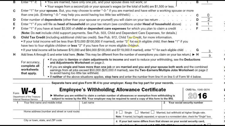 How To Correctly Fill Out Your W4 Form - Youtube - Free Printable W 4 ...