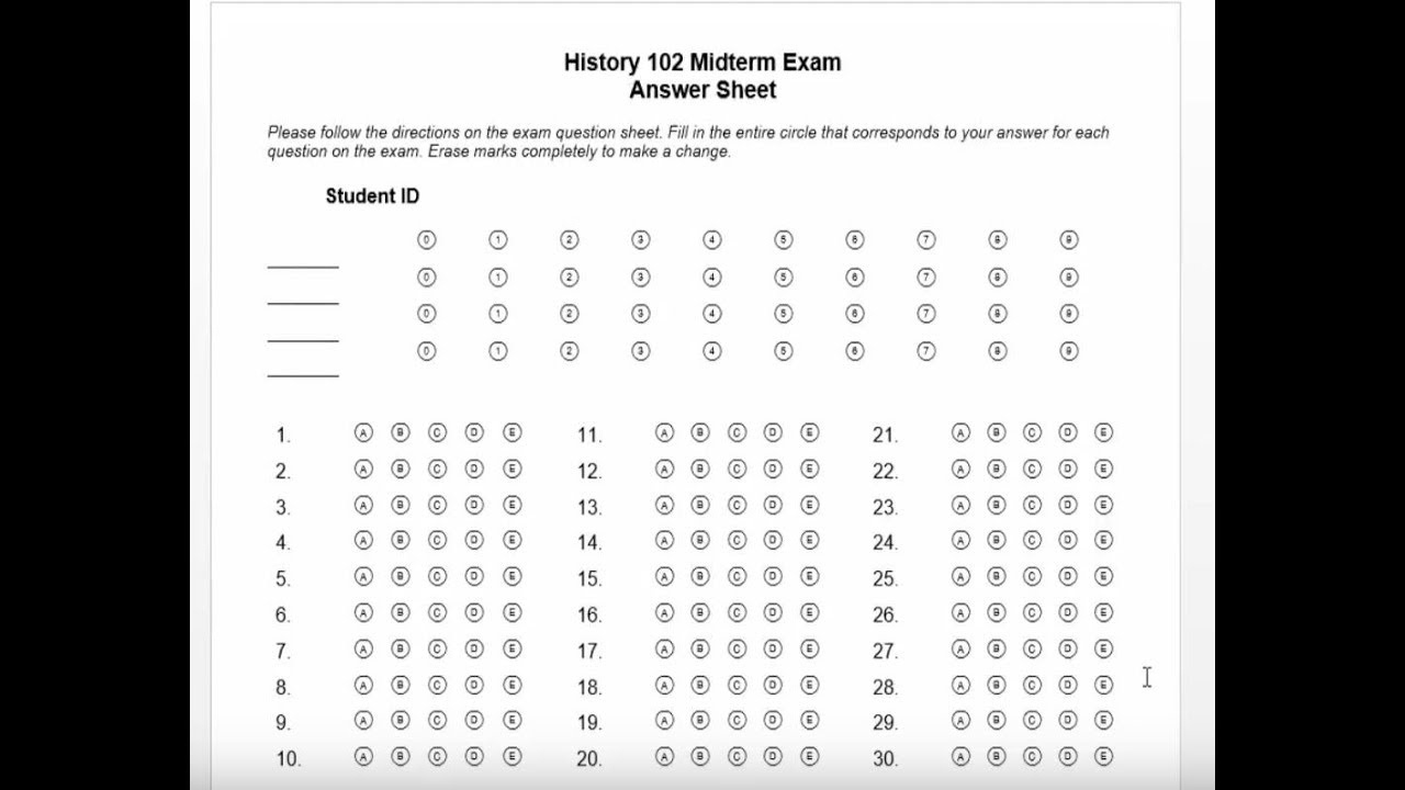 Make Printable Multiple Choice Test In Word