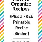 How To Organize Recipes (Plus A Free Printable Recipe Binder   Free Printable Recipes