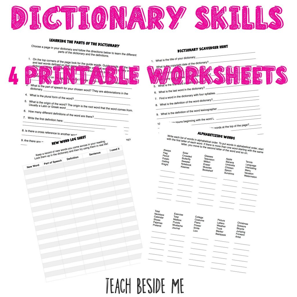 How To Teach Dictionary Skills To Kids – Teach Beside Me - My Spelling Dictionary Printable Free