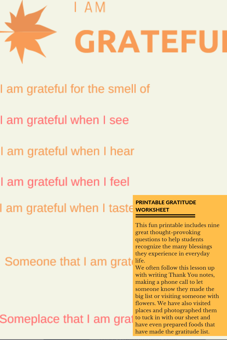 I Am Grateful Free Printable Worksheet For Students - Free Printable Gratitude Worksheets