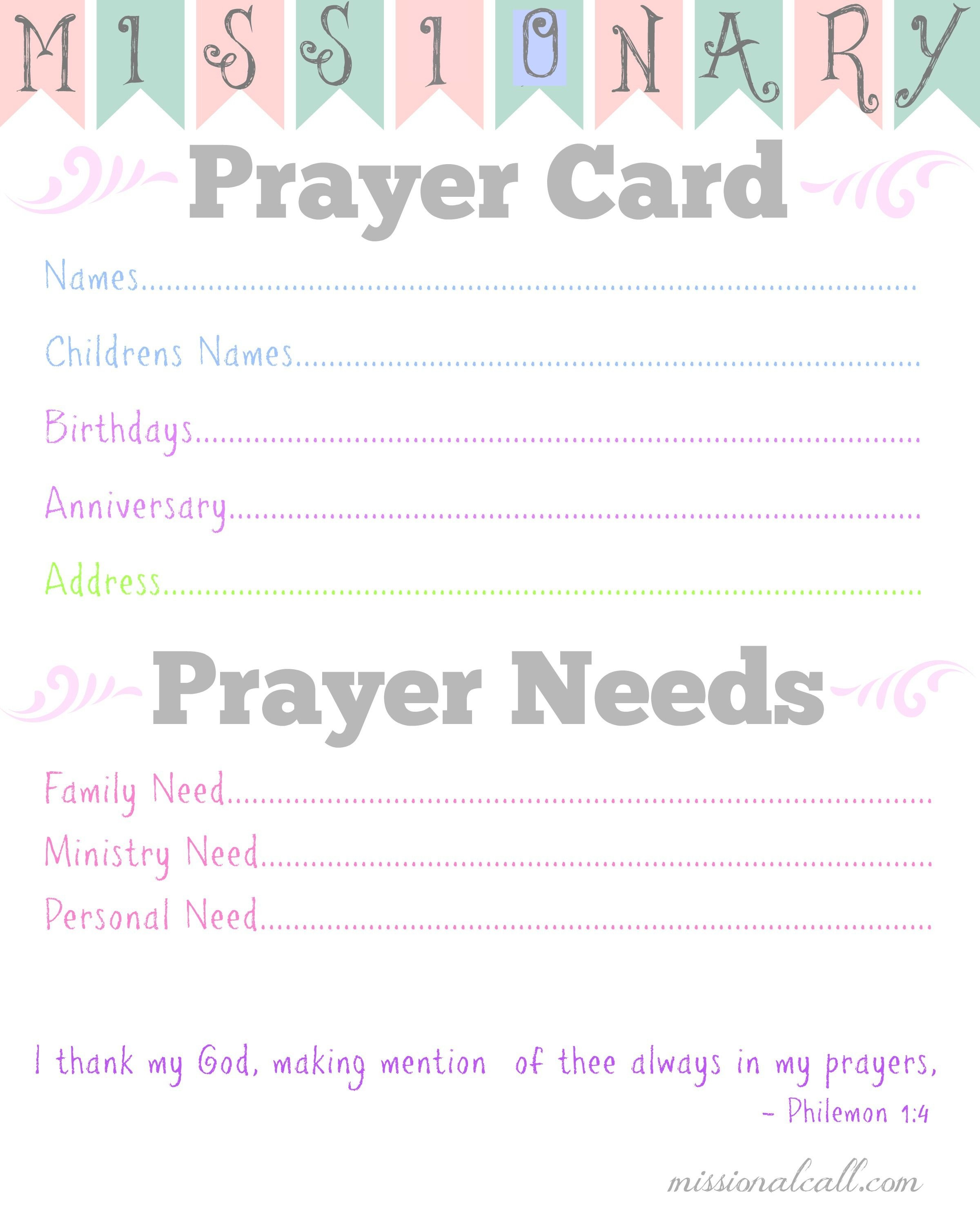 I Love This!!! A Missionary #prayer Card Free Printable To Help Me - Free Printable Prayer Cards For Children