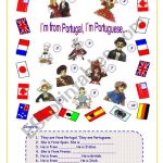I´m From Portugal. I´m Portuguese.(1/1)   Esl Worksheetvanda51   Free Printable Portuguese Worksheets