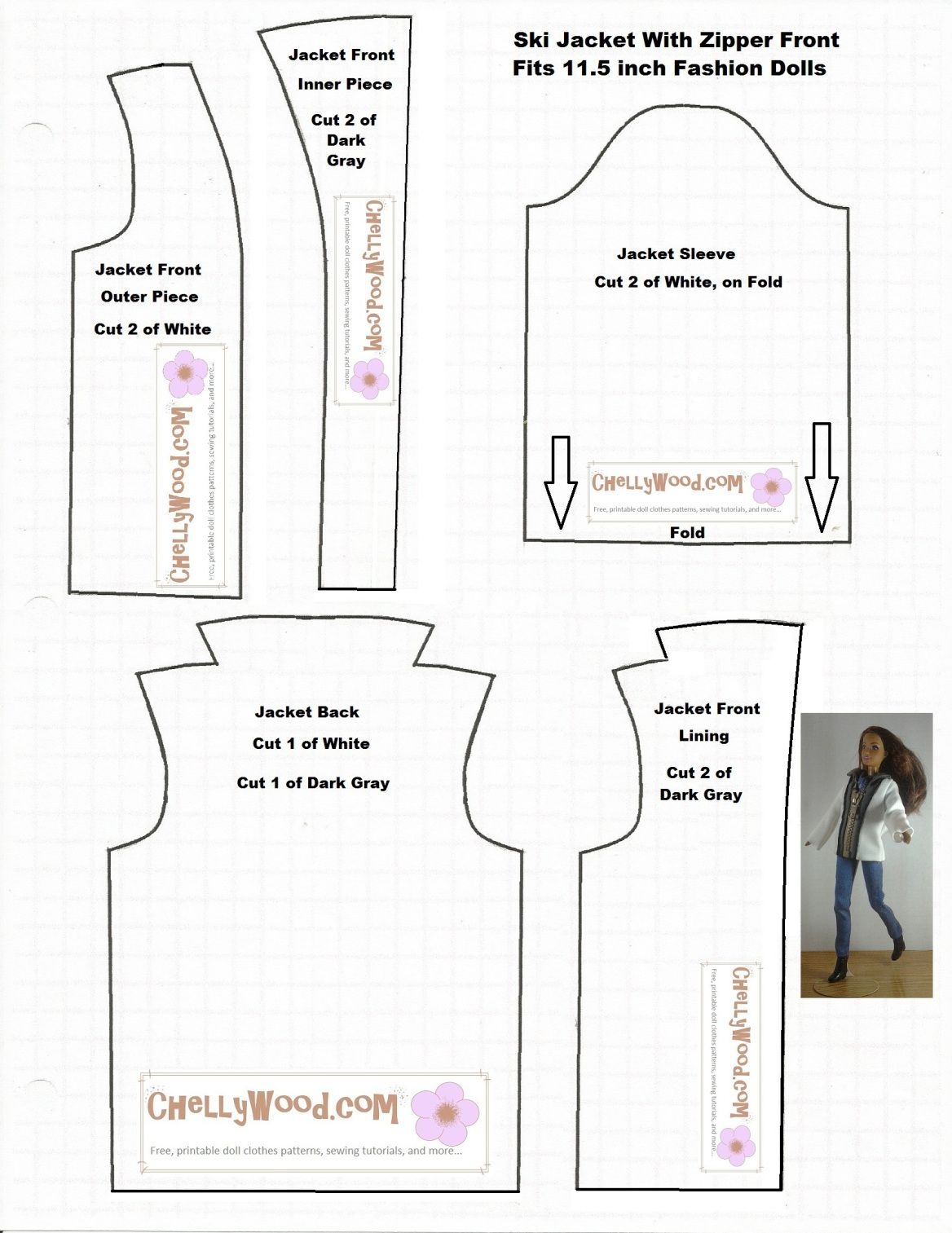 Image Of Printable Sewing Pattern For A Ski Coat Or Winter Jacket To - Free Printable Sewing Patterns