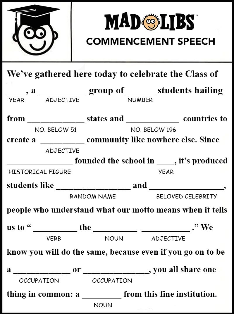 Image Result For Free Printable Graduation Mad Libs | Gatsby - Free Printable Graduation Party Games