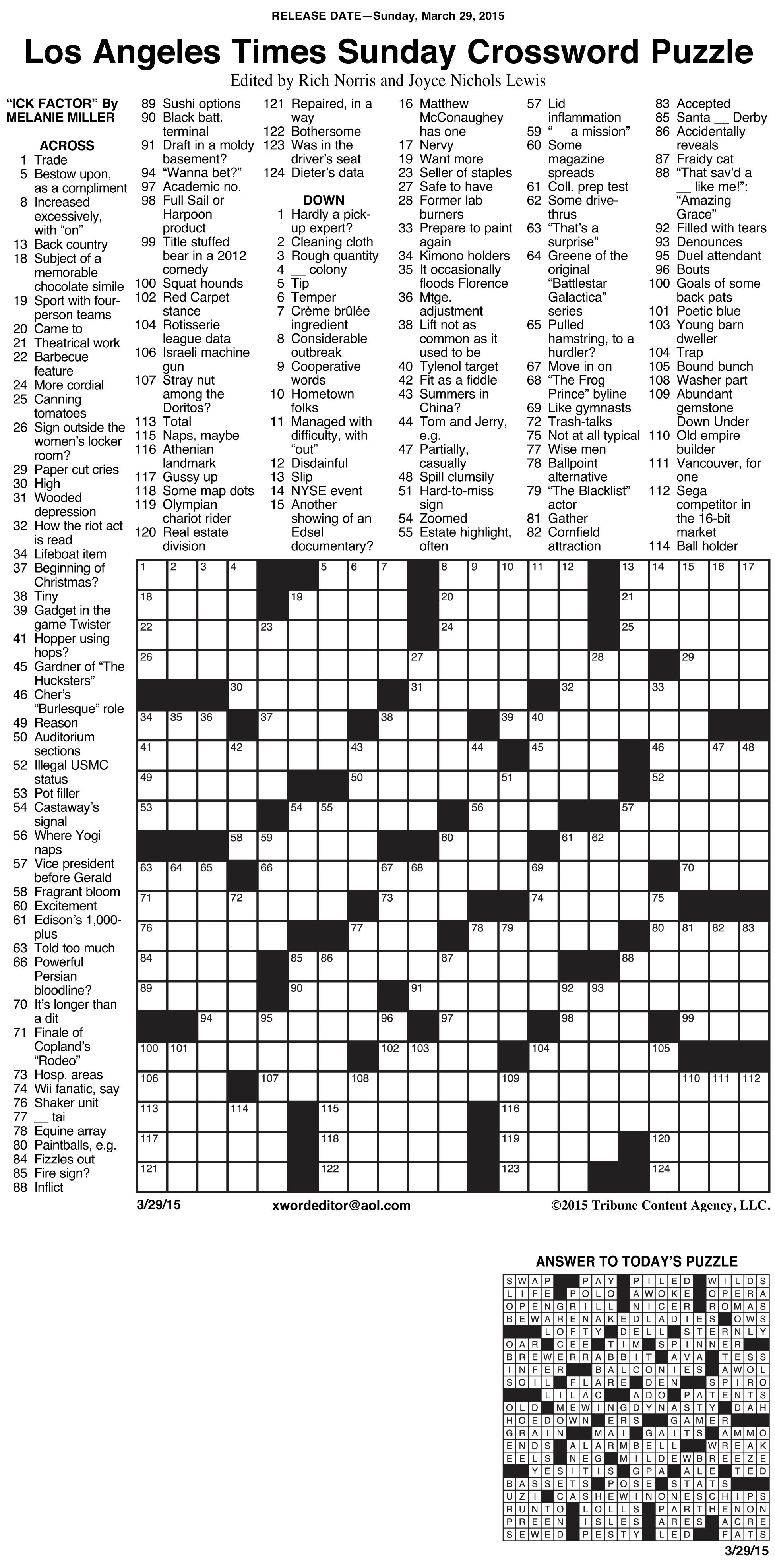 Images: Nyt Free Printable Crossword Puzzles, - Best Games Resource - La Times Free Printable Crosswords
