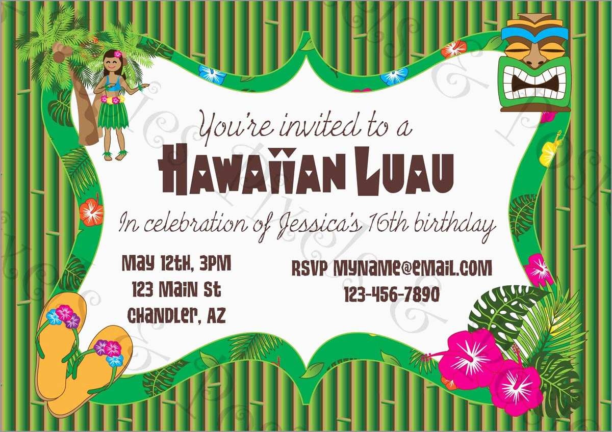 Inspirational Free Hawaiian Luau Flyer Template | Best Of Template - Hawaiian Party Invitations Free Printable