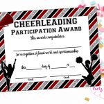 Instant Download Cheerleading Certificate Cheerleading | Etsy   Free Printable Cheerleader Certificates