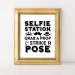 Instant Download Selfie Station Sign / Wedding Photobooth Sign   Selfie Station Free Printable