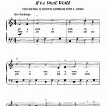 It's A Small World Piano Sheet Music – Guitar Chords – Walt Disney   Piano Sheet Music For Beginners Popular Songs Free Printable
