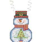 Janlynn Holiday Wizzers Snowman With Tree Counted Cross Stitch Kit   Free Printable Christmas Ornament Cross Stitch Patterns