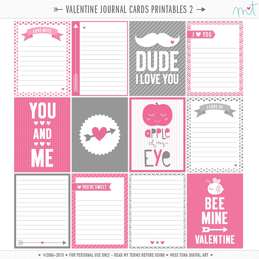 Journal Cards | Misstiina - Free Printable Personal Cards