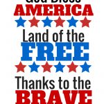 July Fourth Printable (Free) God Bless America | R E D, W H I T E   Free Printable God Bless Banner