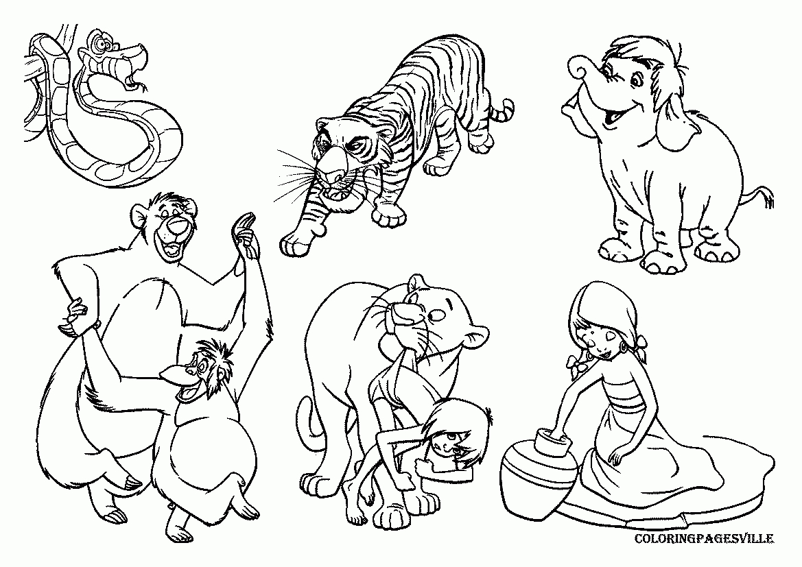 Jungle Printable Coloring Pages - Coloring Home - Free Printable Jungle Book Masks