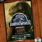 Jurassic World Invitation Printable With Free Thank You Card | Etsy   Free Printable Jurassic World Invitations