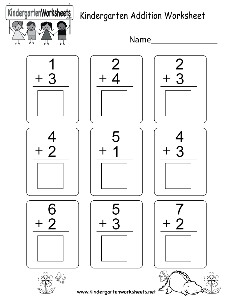 Kindergarten Addition Worksheet - Free Math Worksheet For Kids - Free Printable Math Addition Worksheets For Kindergarten
