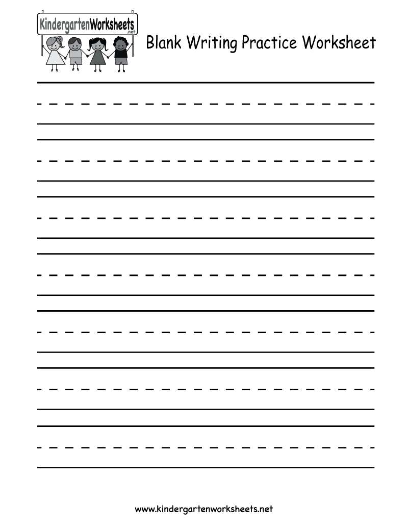 Kindergarten Blank Writing Practice Worksheet Printable | Writing - Free Printable Blank Handwriting Worksheets