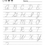 Kindergarten Cursive Handwriting Worksheet Printable | Language Arts   Free Printable Script Writing Worksheets