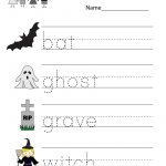 Kindergarten Halloween Spelling Worksheet Printable | Free Halloween   Halloween Worksheets Free Printable