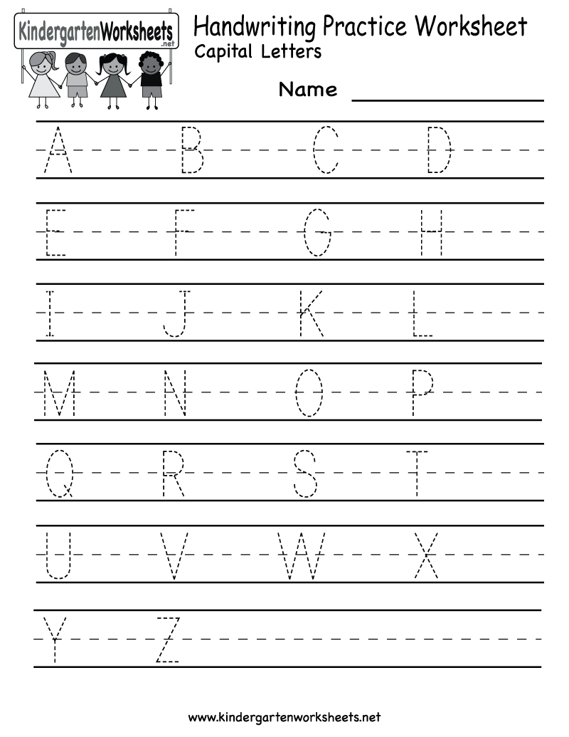 Kindergarten Handwriting Practice Worksheet - Free Printable Writing Sheets