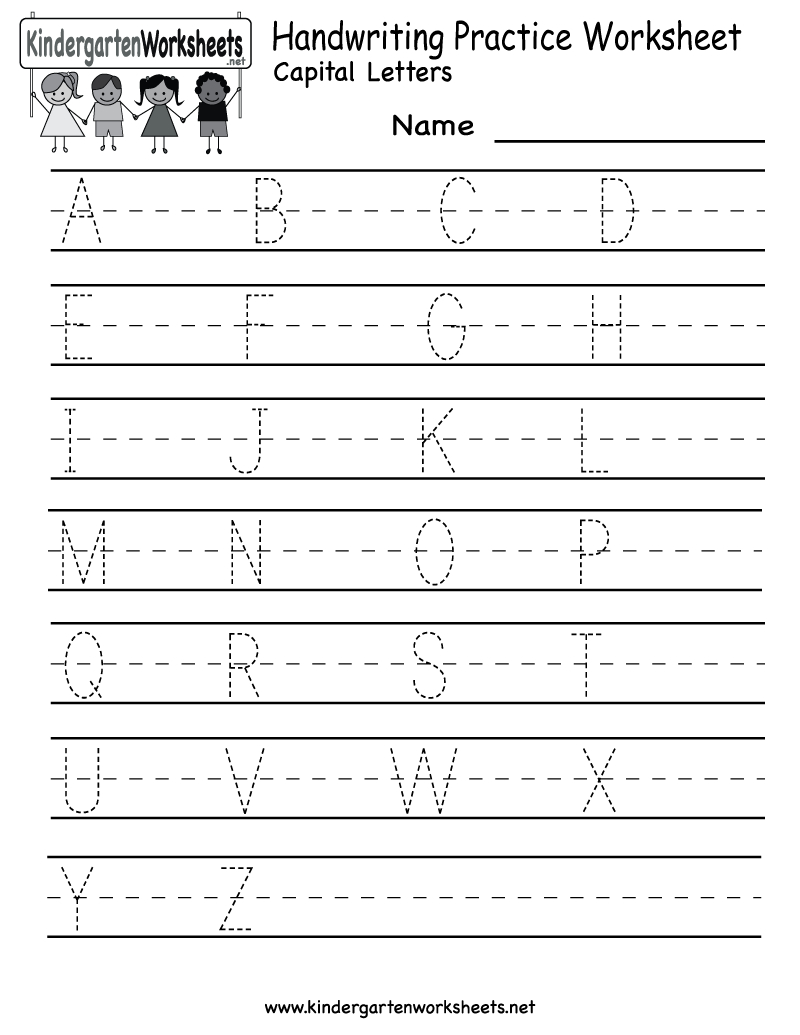 Kindergarten Handwriting Practice Worksheet Printable | Fun For Kids - Free Printable Handwriting Sheets For Kindergarten