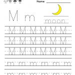 Kindergarten Letter M Writing Practice Worksheet Printable   Learning To Write Letters Free Printables