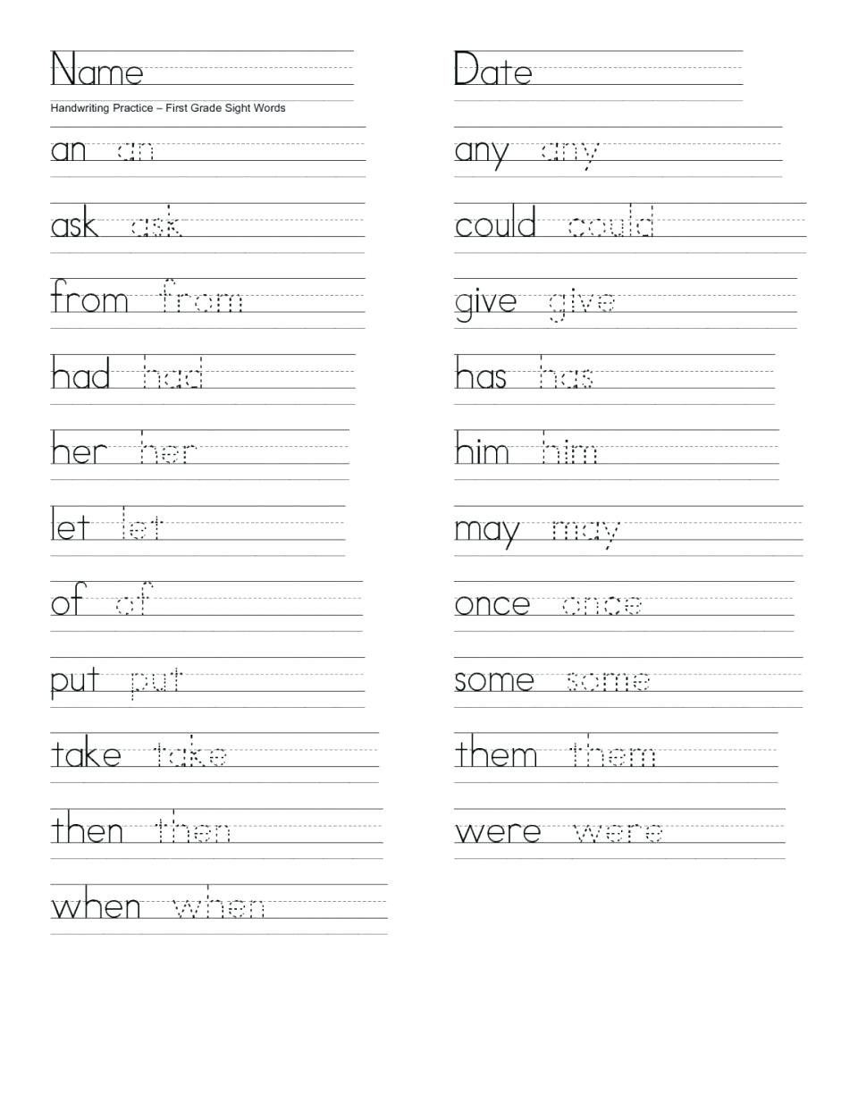 Kindergarten: Writing Practice For Kindergarten Free. Fall Name Tags - Free Printable Language Arts Worksheets For 1St Grade
