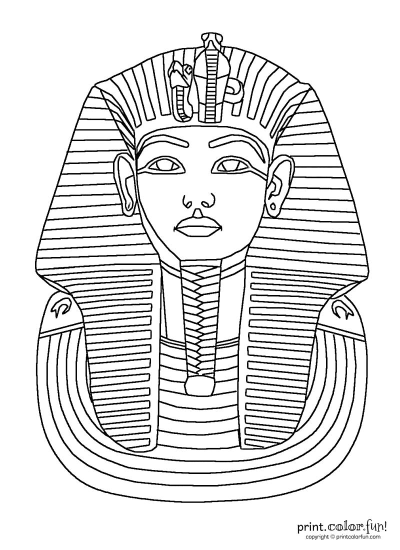 King Tut Mask Coloring Page - Print. Color. Fun! - Free Printable Egyptian Masks