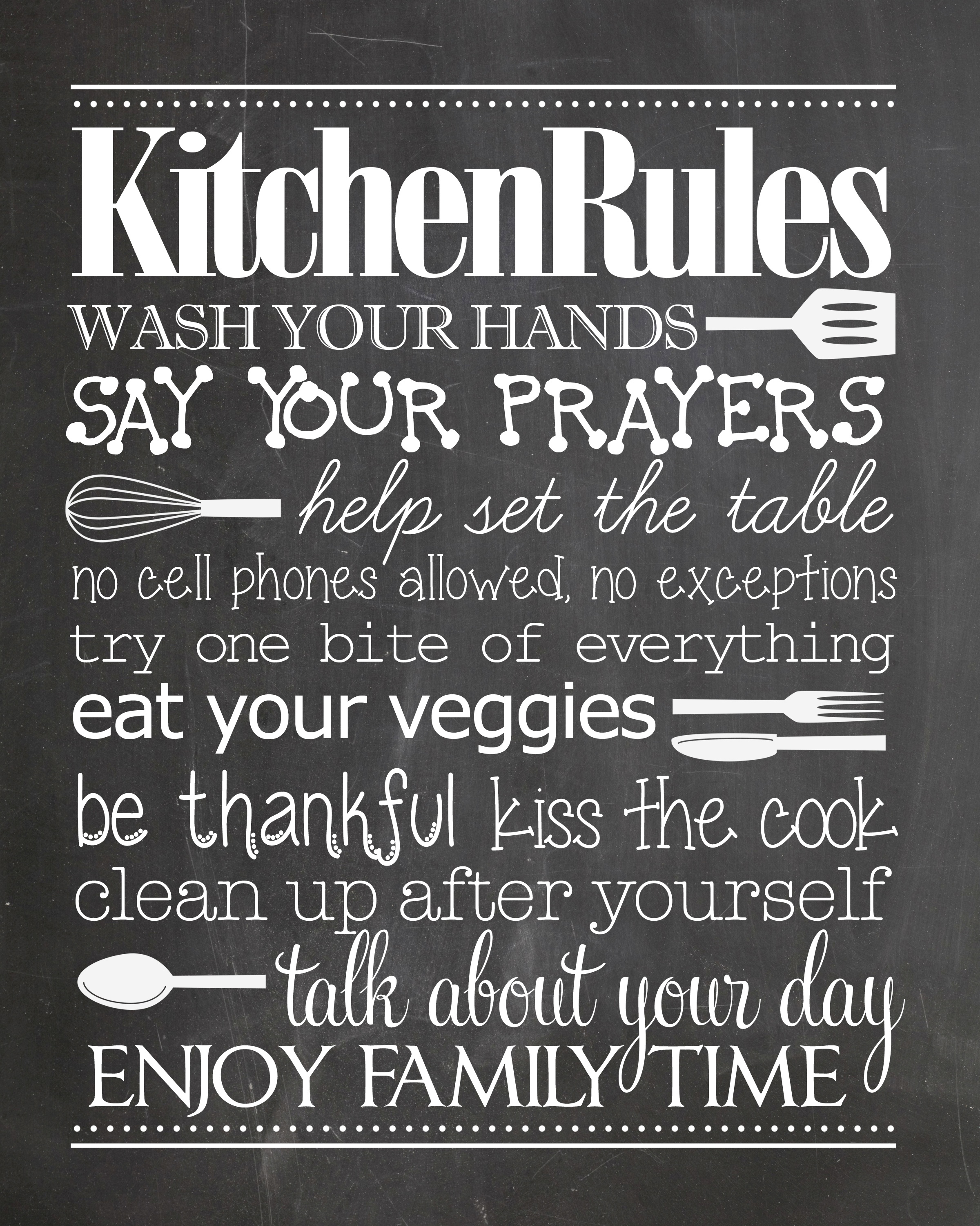 Kitchen Rules {Free Printable} - How To Nest For Less™ - Free Funny Kitchen Printables