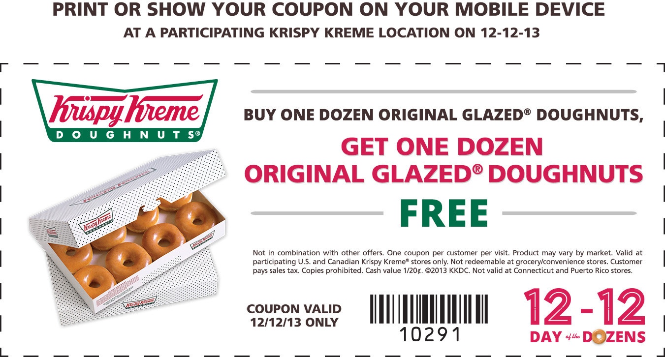 Krispy Kreme Coupon Codes - Free Printable Krispy Kreme Coupons