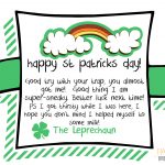 Last Minute St Patrick's Day Idea   Party Like A Cherry   Free Printable Leprechaun Notes