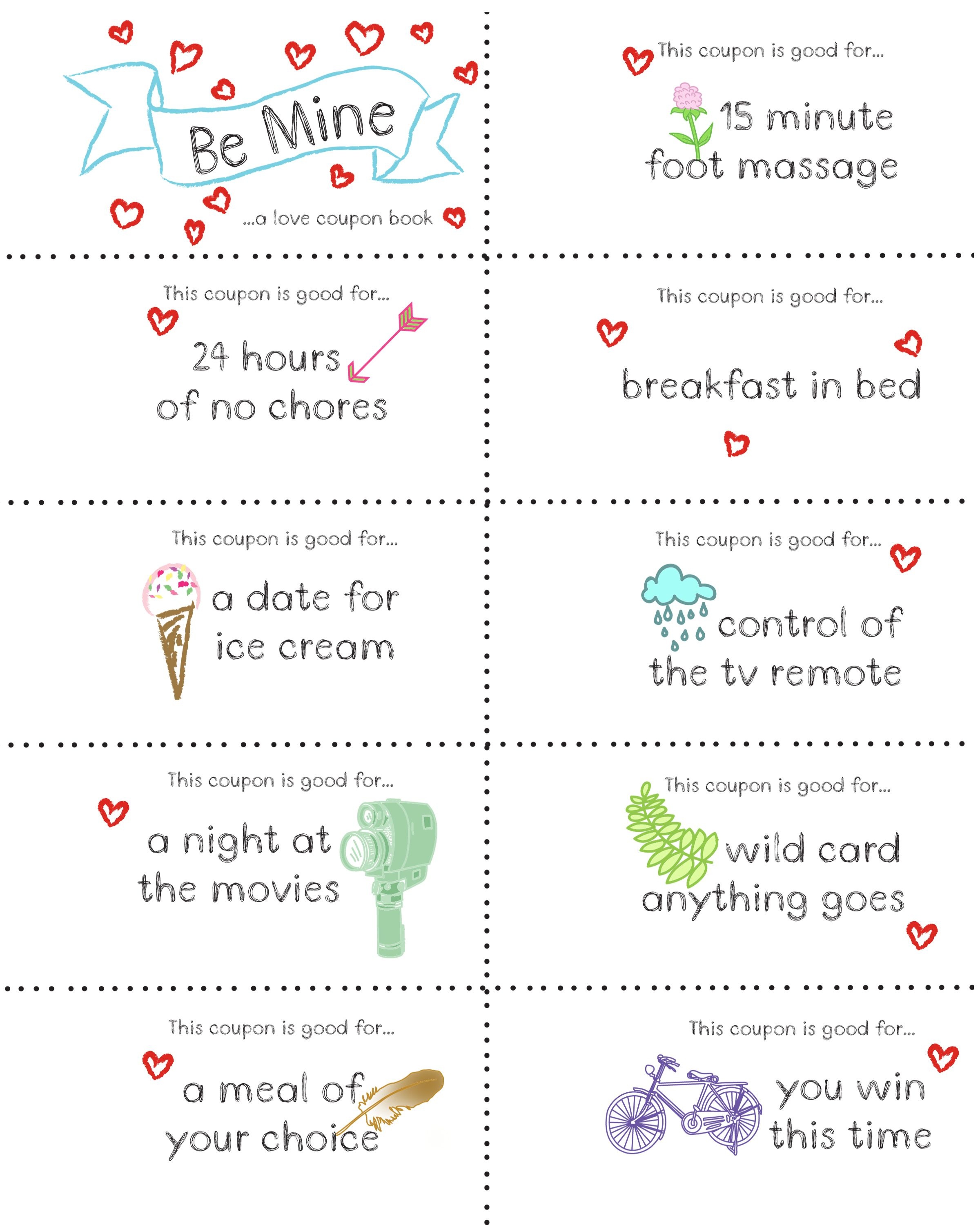 Last Minute Valentine Free Coupon Book Printable | Seasonal | Diy - Free Printable Coupon Book For Boyfriend