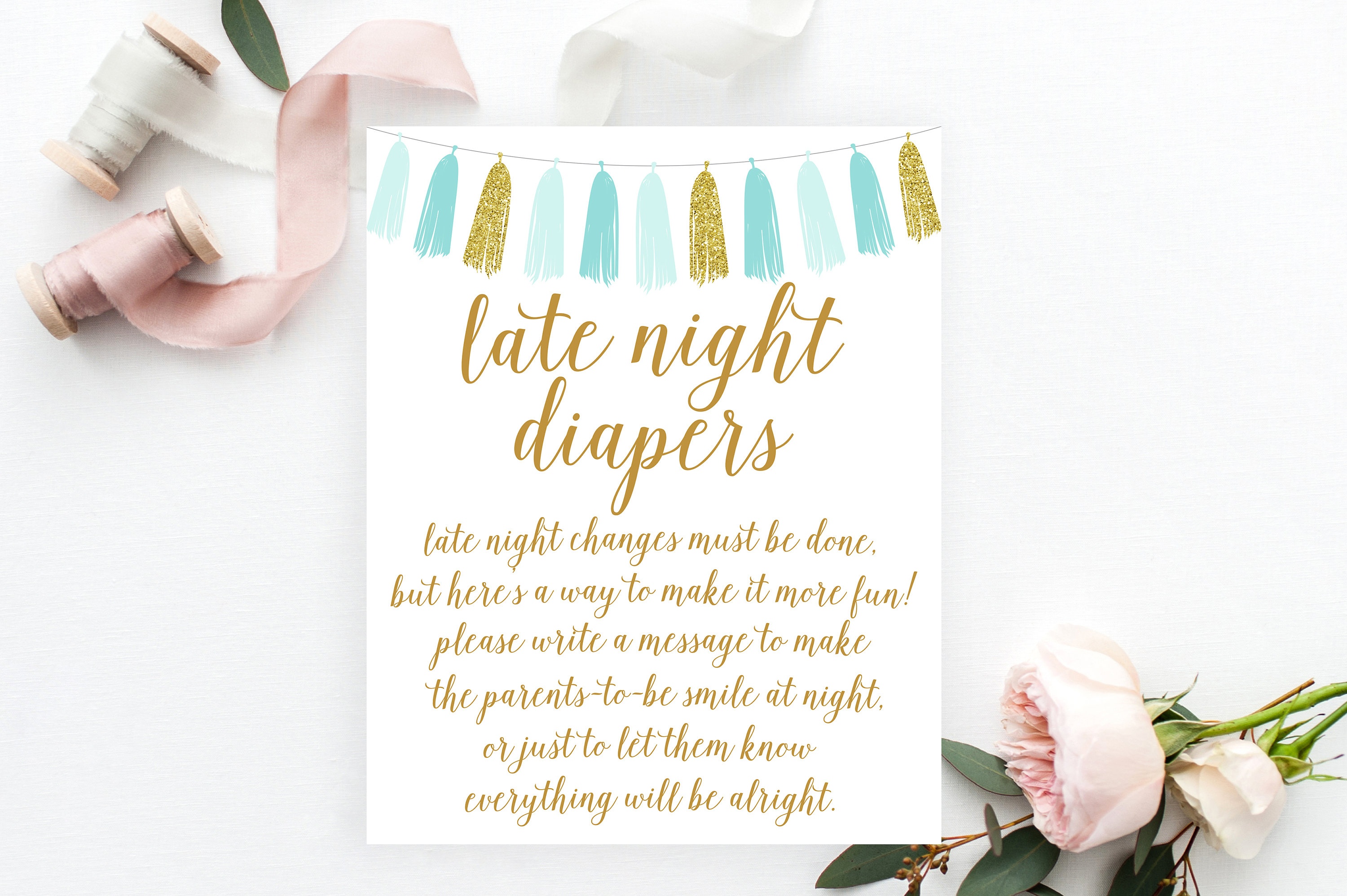 Late Night Diapers Game Sign 8X10 Printable Baby Shower | Etsy - Late Night Diaper Sign Free Printable