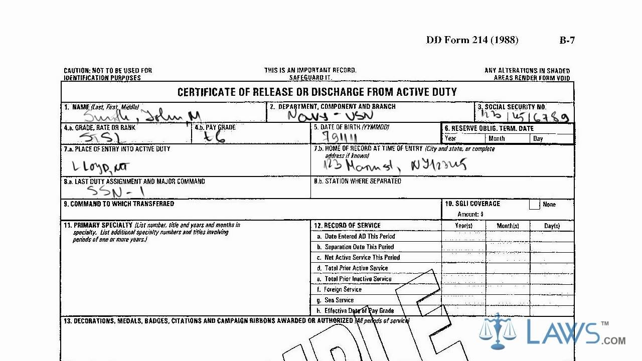 sample dd 214 form pdf