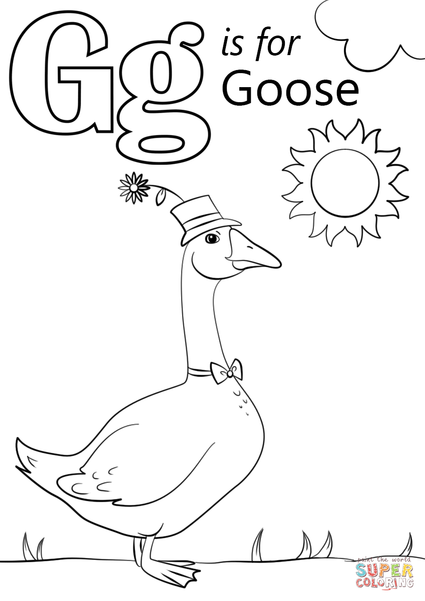 Letter G Is For Goose Coloring Page | Free Printable Coloring Pages - Free Printable Letter G Coloring Pages