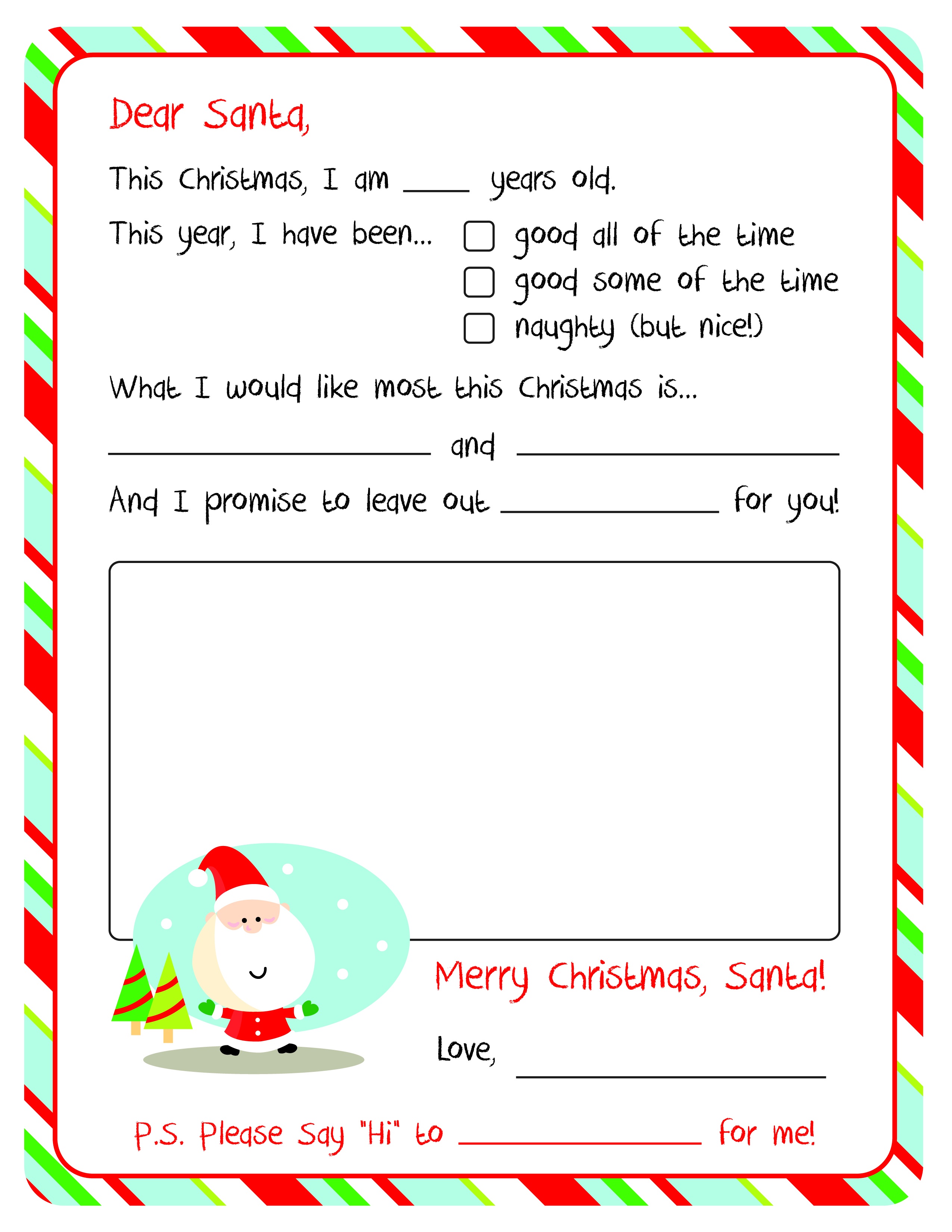 Letter To Santa – Free Printable - Free Printable Santa Reply Letter Template