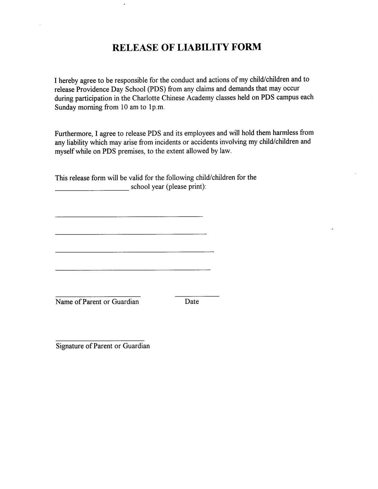Liability Release Form Template In Images - Release Of Liability - Free Printable Print Release Form