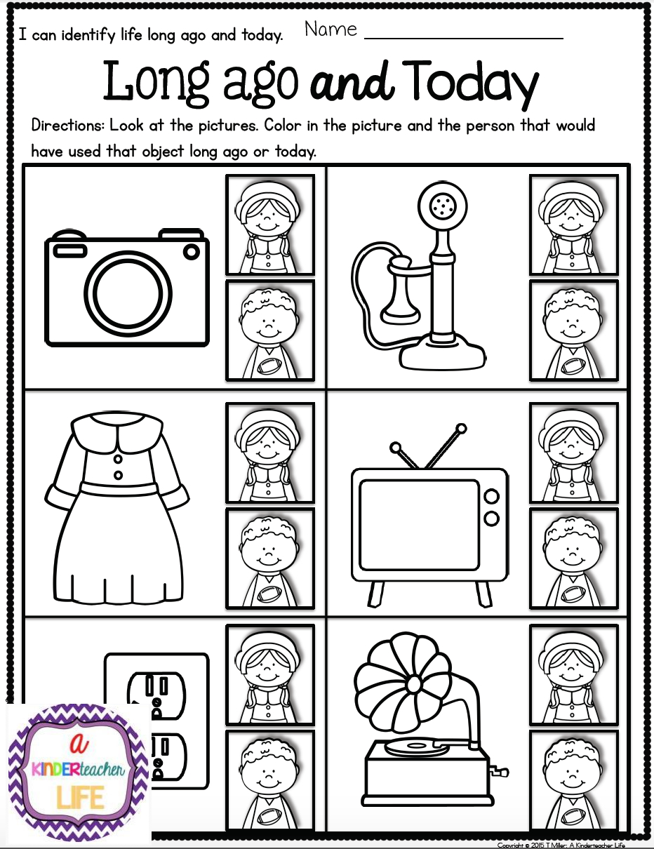 Life Long Ago And Today Activities And Sorting Worksheets | Best Of - Social Studies Worksheets First Grade Free Printable