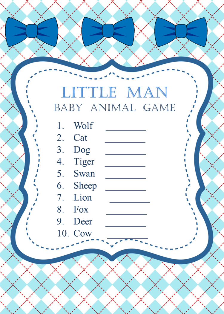 Little Man Themed Baby Shower Ideas - My Practical Baby Shower Guide - Mustache Baby Shower Games Free Printables