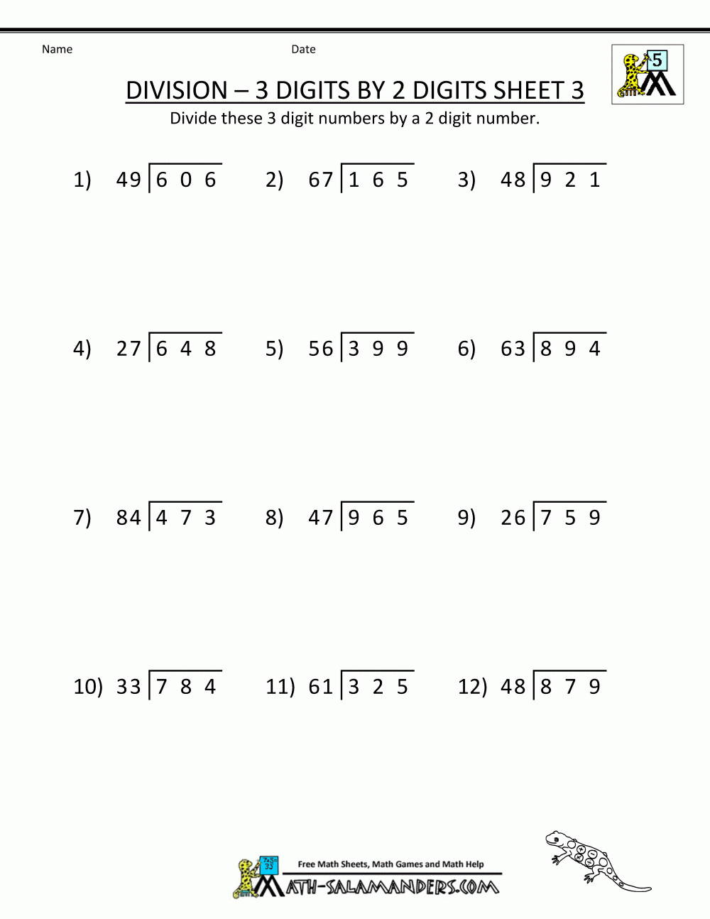 Long Division Worksheets For 5Th Grade - Free Printable 5Th Grade Math Worksheets