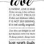 Love Is Patient Love Is Kind Bible Verse Quote Print | Art Prints   Love Is Patient Love Is Kind Free Printable