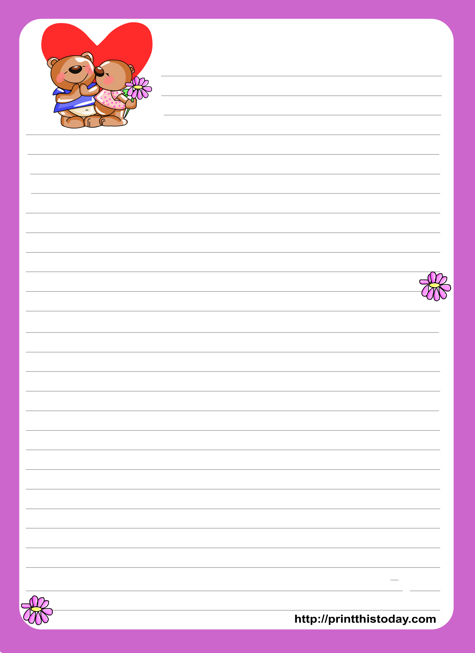 Love Letter Writing Paper - Free Printable Love Letter Paper