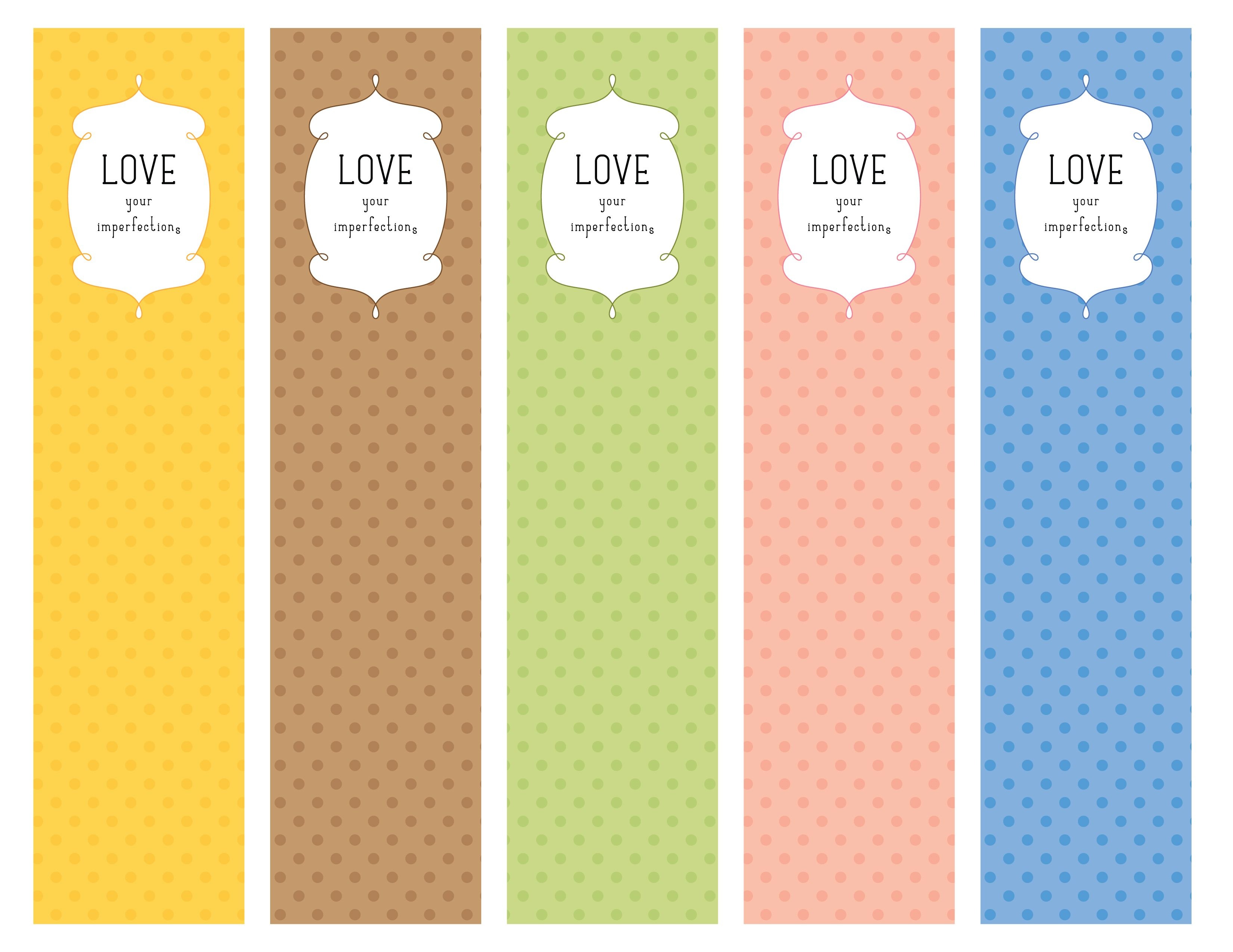 Love Your Imperfections Bookmarks (Pdf Printable) | My Graphic - Free Printable Bookmarks Pdf