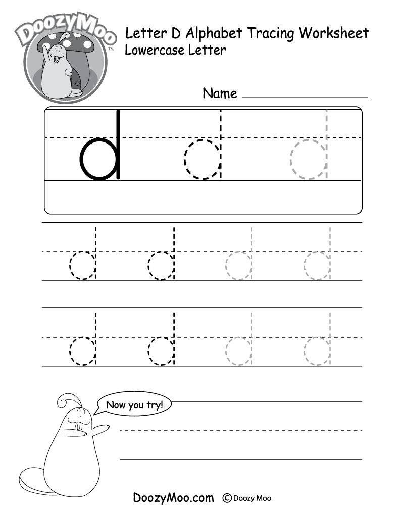 Lowercase Letter &amp;quot;d&amp;quot; Tracing Worksheet - Doozy Moo - Free Printable Letter Tracing Sheets