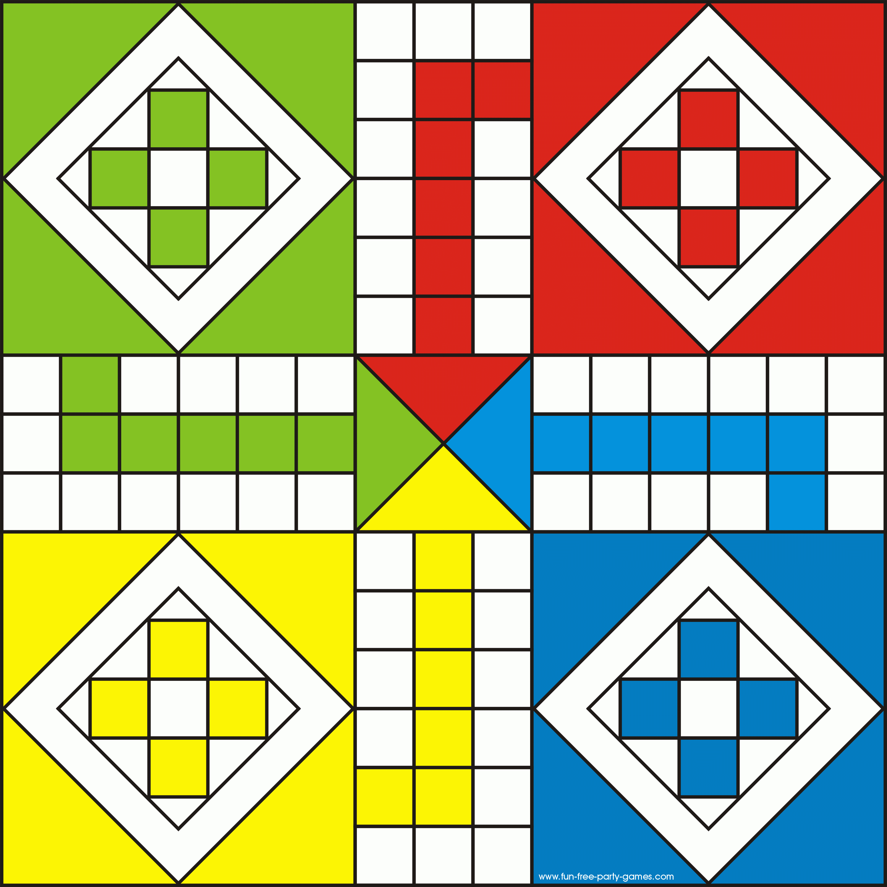 Ludo Game Board (Full Board) | Board Game | Games, Board Game - Free Printable Ludo Board