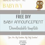 Luxury Birth Announcement Template Free Printable | Best Of Template   Free Printable Baby Announcement Templates