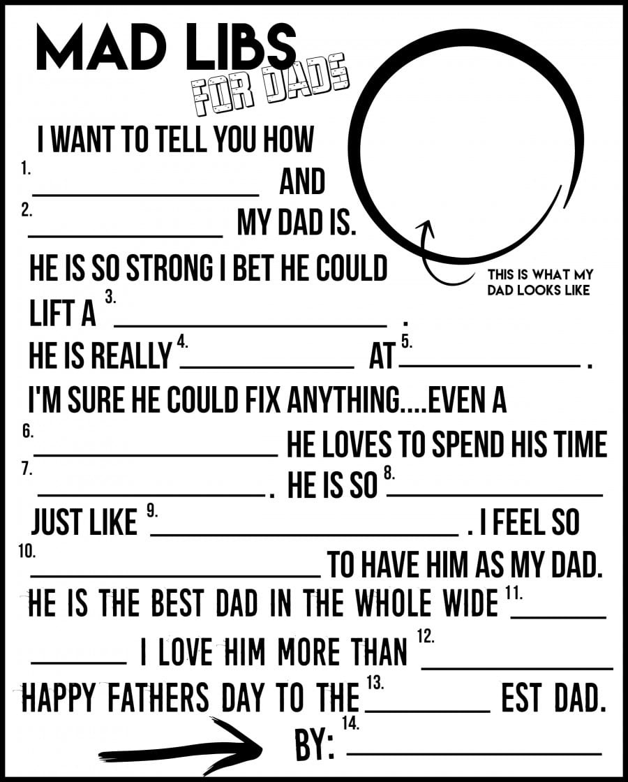 Mad Libs For Dads! A Fun Father&amp;#039;s Day Printable - A Girl And A Glue Gun - Mad Libs Online Printable Free