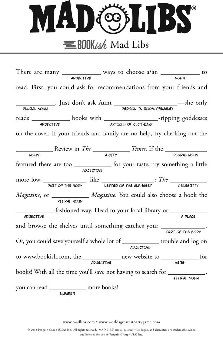 Mad Libs On Pinterest | Mad Libs For Adults, Free Mad Libs And - Free Printable Mad Libs For Tweens